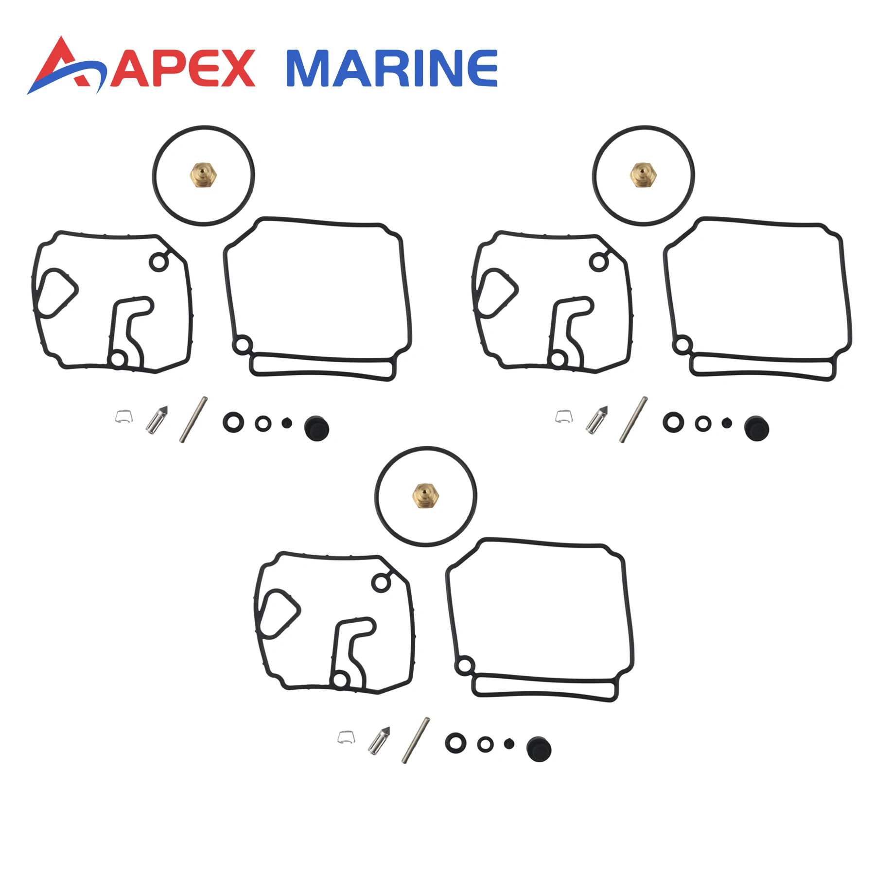 

3 Pcs 6H1-W0093- 01 02 Carburetor Rebuild Set for Outboard Yamaha 2-Stroke 75 80 85 90 HP Boat Engine Parts Replacement