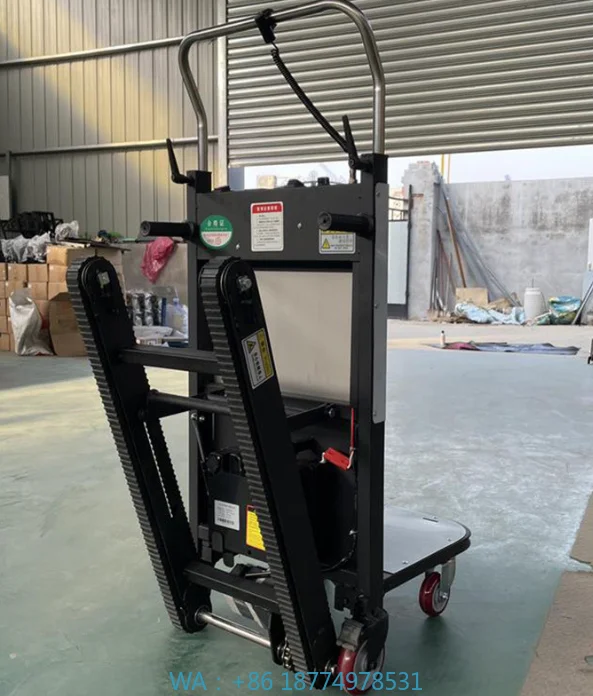 Steel Platform Pallet Hand Stair Climbing Trolley Electric CE Certified Electric Ladder Stairs Trolly Carts 250kg Load Capacity