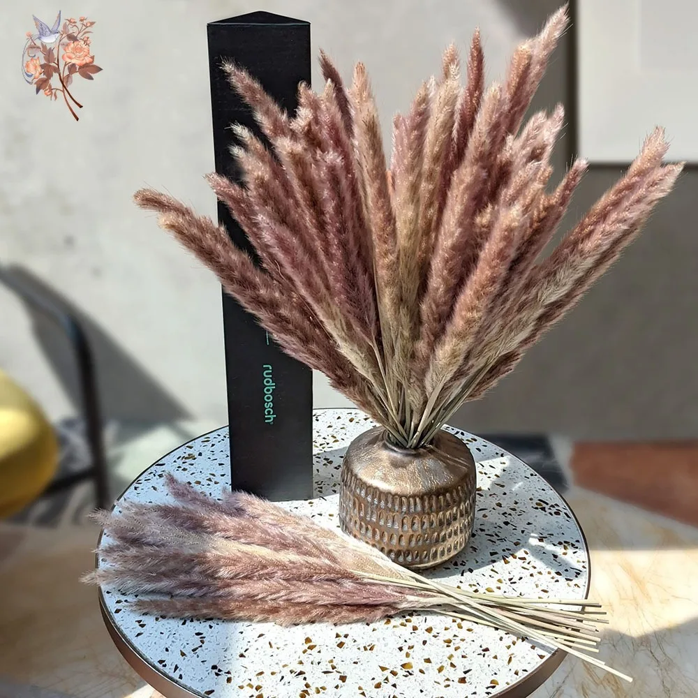 

15Pcs Natural Reed Pampas Grass Dried Flower Bouquet Wedding Arrangement Phragmites Artificial Plant Home Garden Vase Decoration