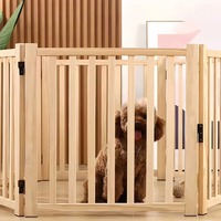 Small and Medium-Sized Dog Pet Fence Cage Gate Indoor Barrier Cat and Dog Fence Foldable Wooden Isolation Gate