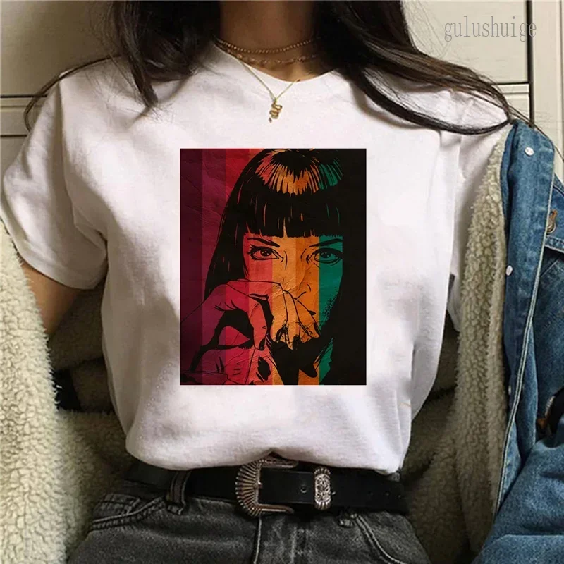 Pulp Fiction film zabawny nadruk T-Shirt dziewica Mary Mia koszulki T Shirt kobiety Harajuku Ullzang 90s koreański Unisex T-shir damski