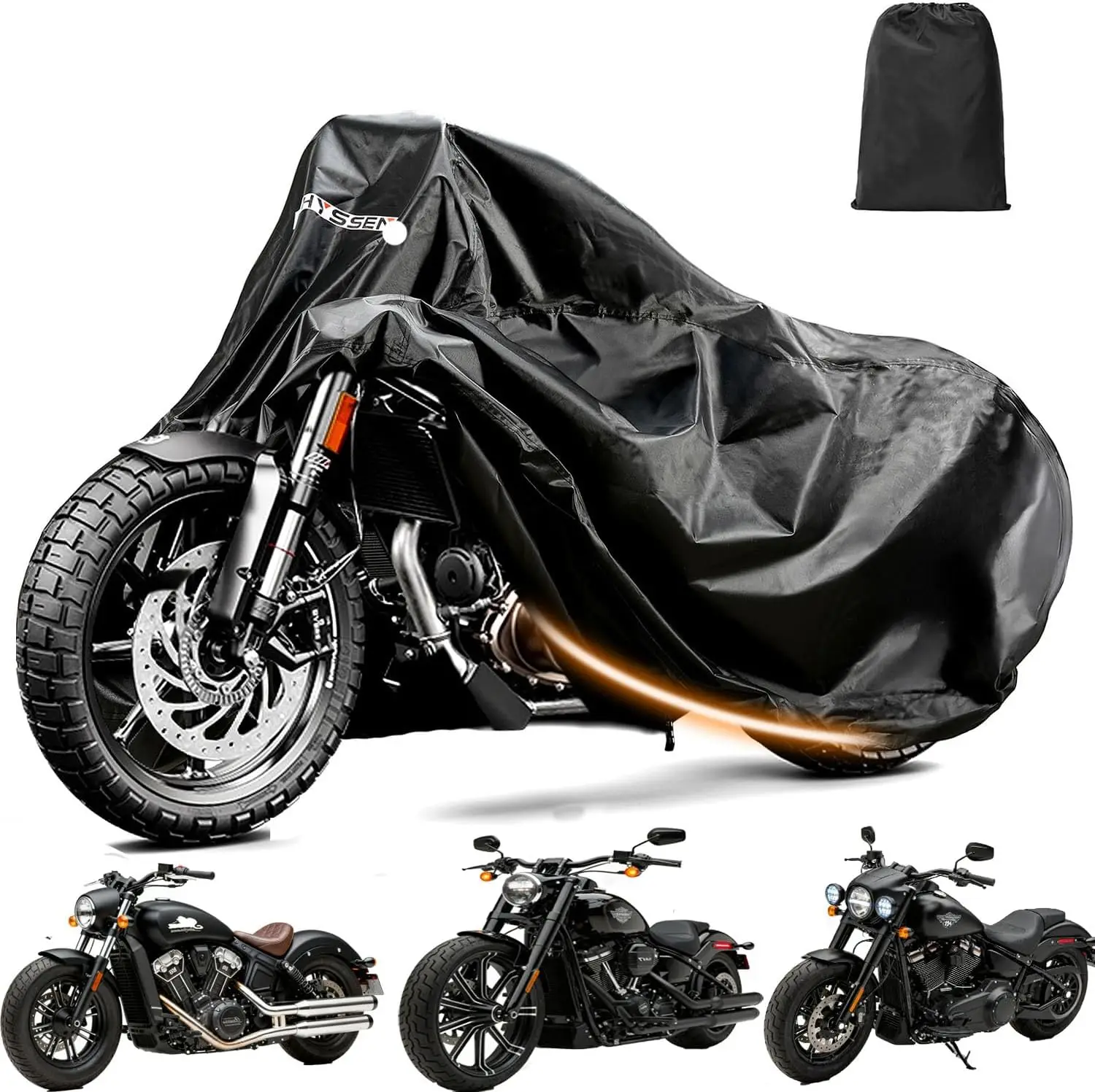 

Universal Waterproof Motorcycle Cover with Reflective Strips - All-Weather Outdoor Storage Protection
