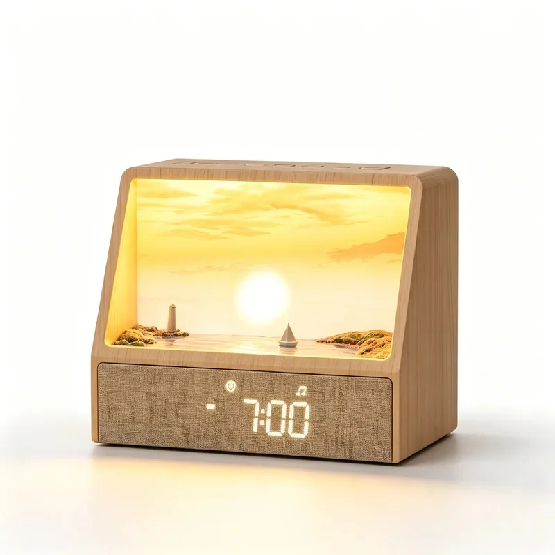 Simulated Sunrise Wake Up Light Alarm Clock, 24 White Noise Sounds, Bluetooth Speaker, Natural Wake Light for Sleep Aid
