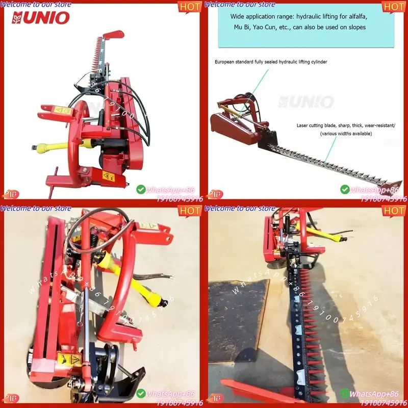 2026Hot 1.6 Meters Tractor Sickle Bar Mower Mini Reciprocating Lawn Mower Reciprocating Blades Mower
