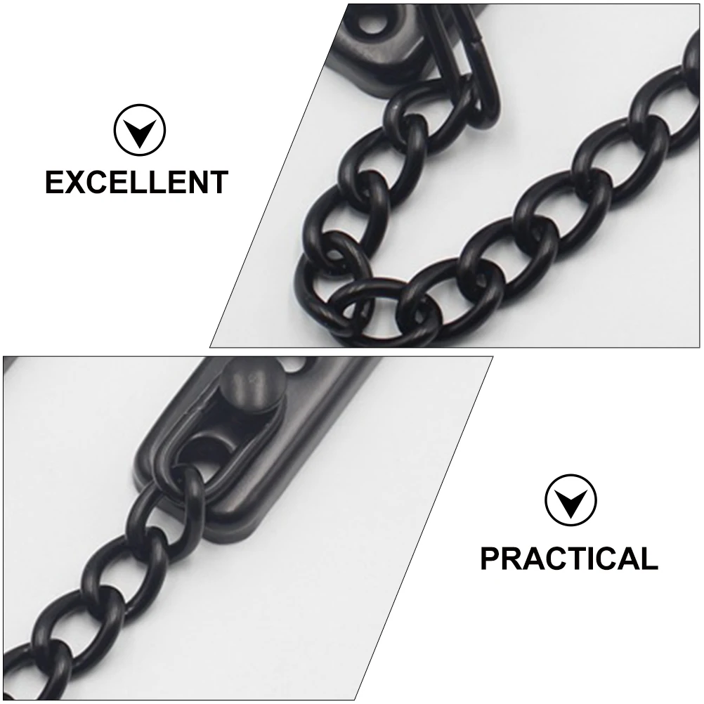 

Theft Door Buckle Pin Lock Guard for Hotel Black Stainless Steel Security Chain