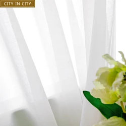CITY IN CITY  Soft White Tulle Curtains For Living room Japan style Voile Sheer Curtain for bedroom Dinning room Customized