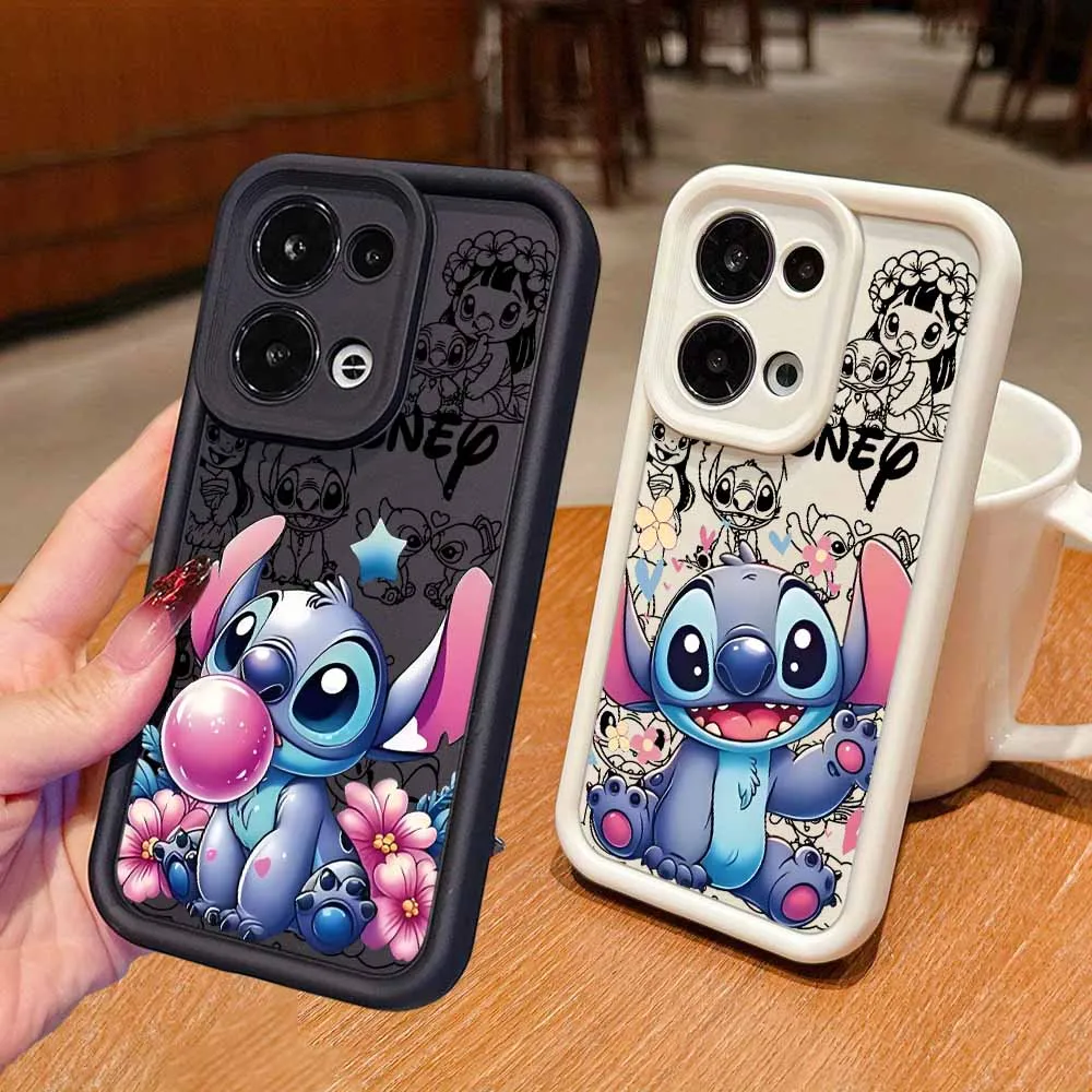 Funda Protectora Suave con Cordón y Diseño de Ojos de Stitch para Xiaomi 17 15 15T 14 14T POCO X8 X7 X6 M8 M7 M6 F8 F7 Pro