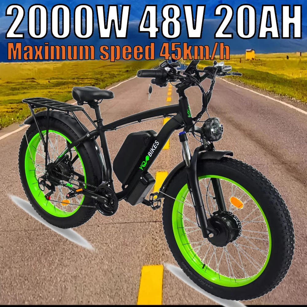 

Off-road Mountain Hydraulic Brake Bike, 1500*2W48V23AH Dual Motor 26-inch Tires