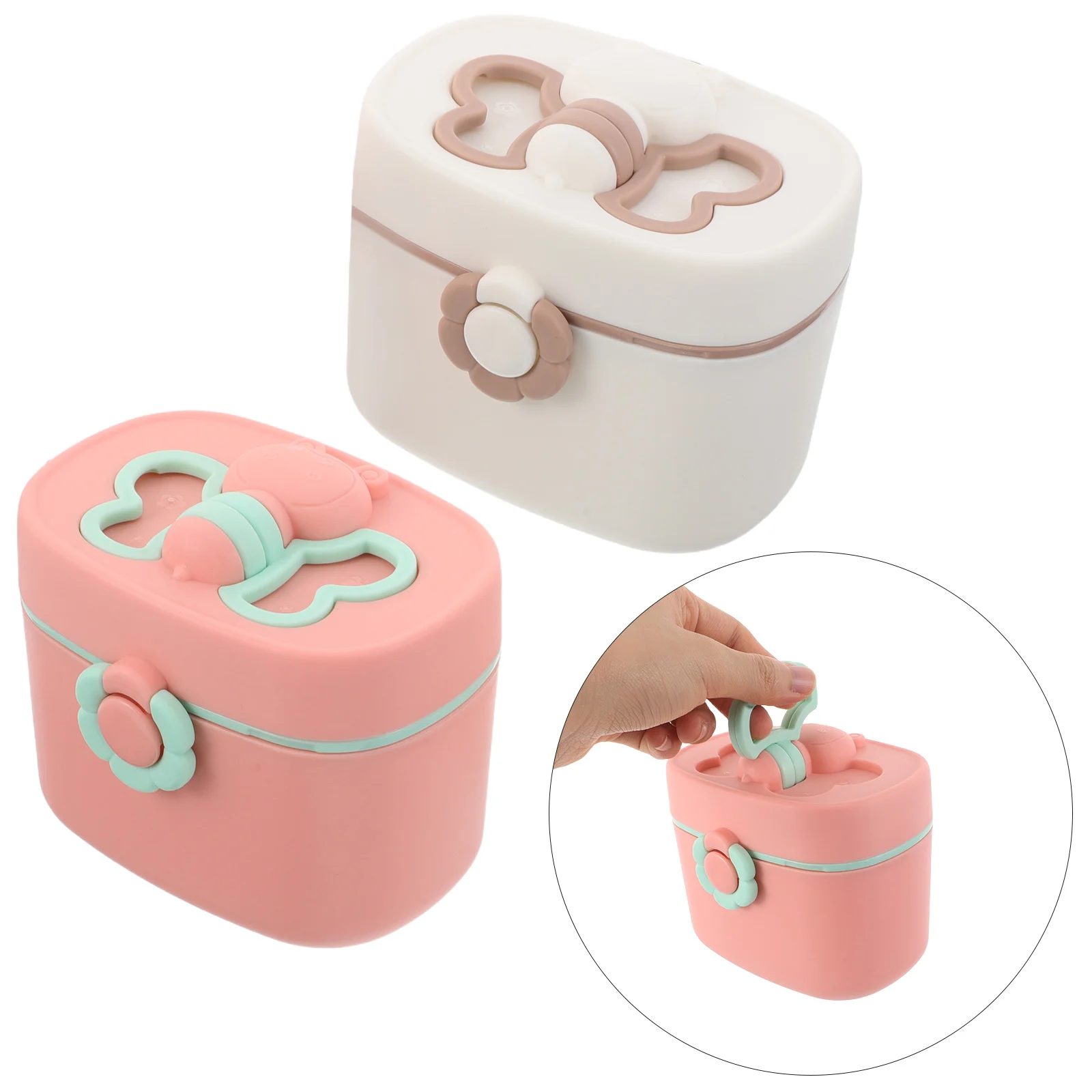 

2 Pcs Portable Milk Powder Box Food Containers Formula Dispenser Toddler Snack Cups Travel Pp Airtight Storage