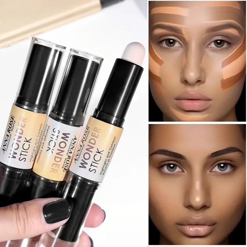 Penna per trucco multifunzionale duratura resistente all'acqua con evidenziazione e contontour a doppia testa