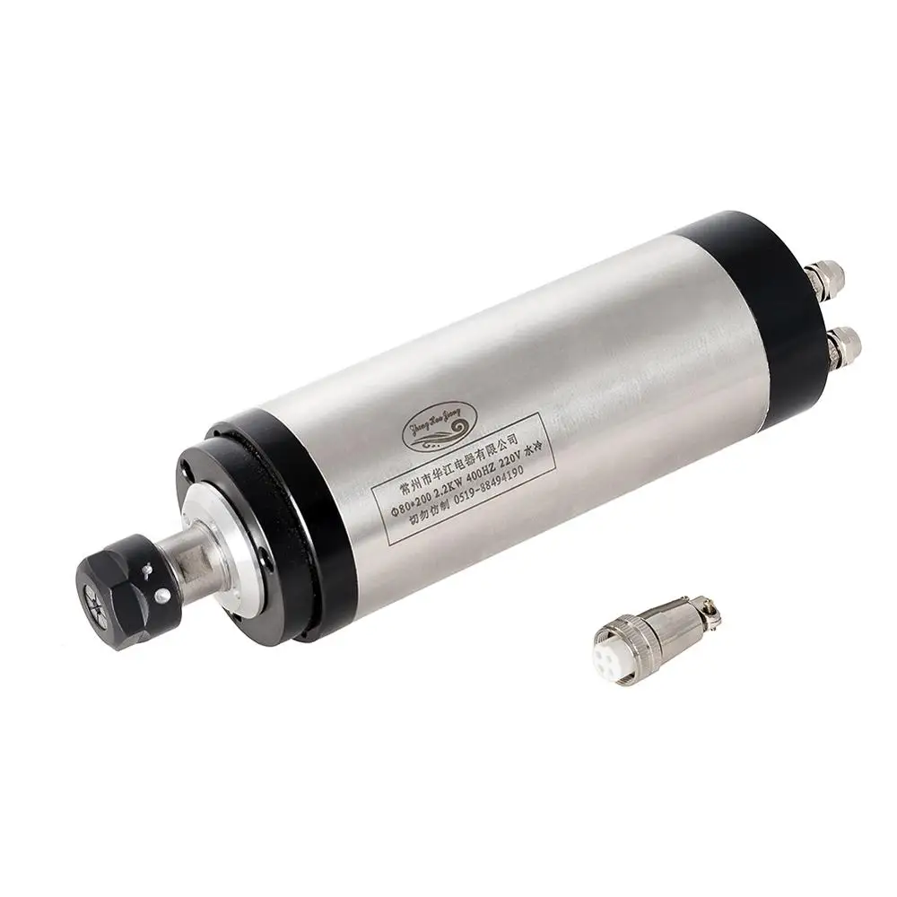 Zhonghuajiang Bearing Spindle Motor 80MM 2.2KW ER20 24000RPM 110V 220V 380V CNC Water Cooling Machine Tool Router