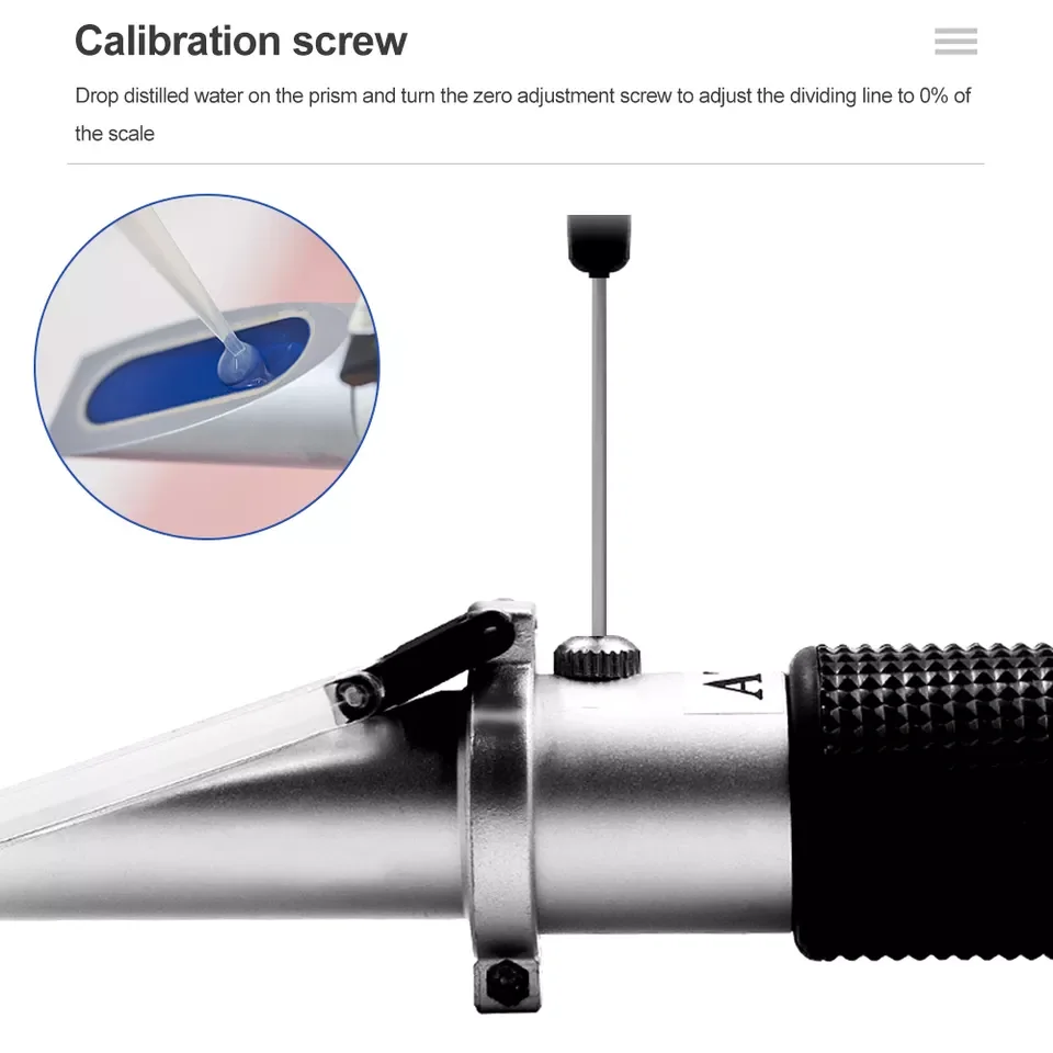 Brix Refractometer Tester With ATC Calibration Sugar 0-32% Tools  Meter for Fruit Vegetables Juice Refractometro