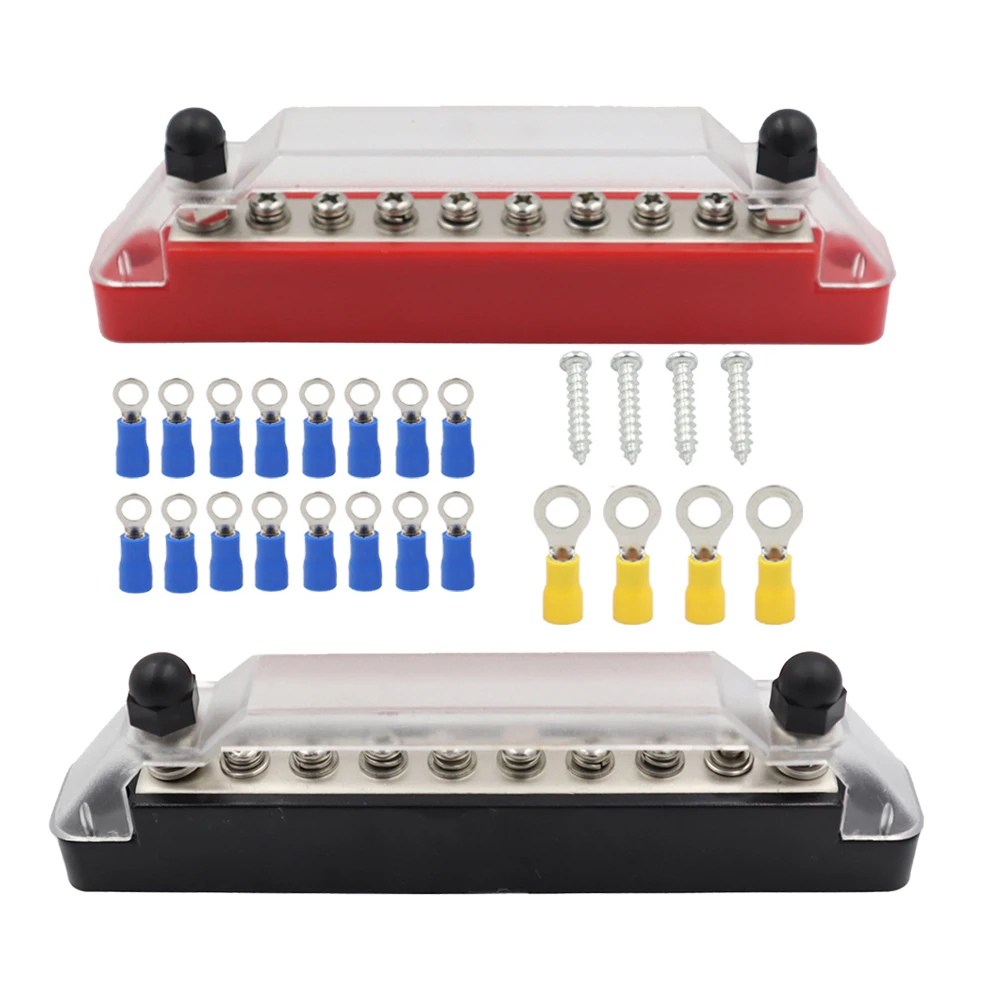 

Новый 10-контактный стиль A, красный и черный, универсальный автомобильный лодочный морской клеммный блок распределения электроэнергии, шина 150A