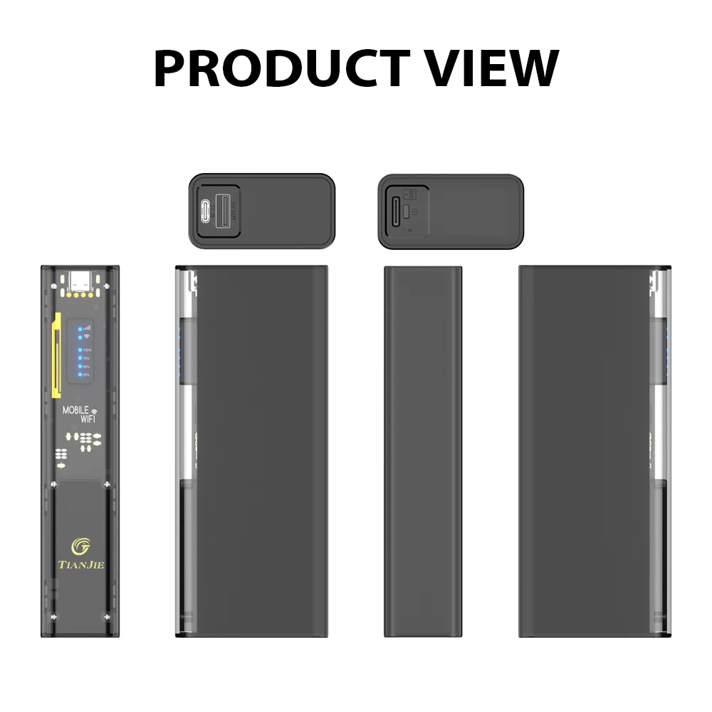 Router WiFi mobile 4G TIANJIE MF310, router Wi-Fi 6 LTE, rete ad alta velocità dual band 2.4G e 5G, router tascabile con batteria da 10000 mAh