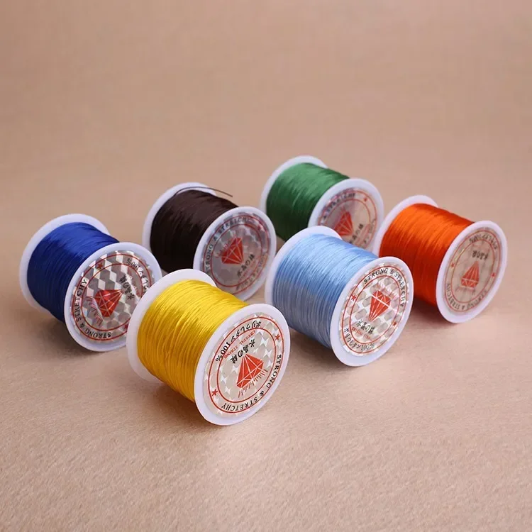 15 สี 50 เมตรด้ายยืดหยุ่นเชือกสายคริสตัล DIY เครื่องประดับทํา