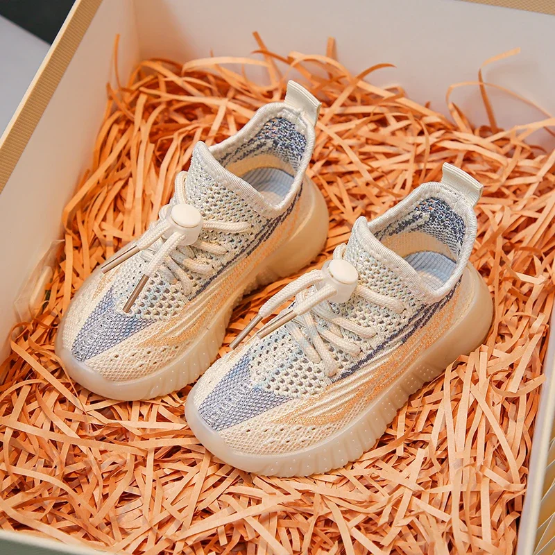 

2025 New Girl Boy Breathable Infant Baby Mesh Sneakers Child Fly-Knitted Sneakers Shoes Soft Bottom Non-Slip Sports Casual Shoe
