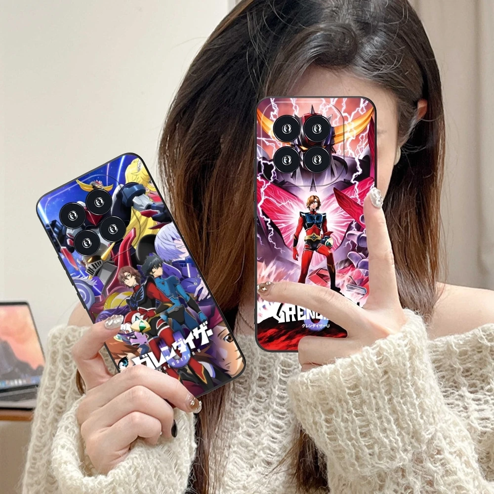 Anime Grendizer U Mobile Cell Phone Case for Xiaomi 14 13 12 11 10 9 T Ultra Lite Pro S SE X 5G Black Soft Phone Cover Shell