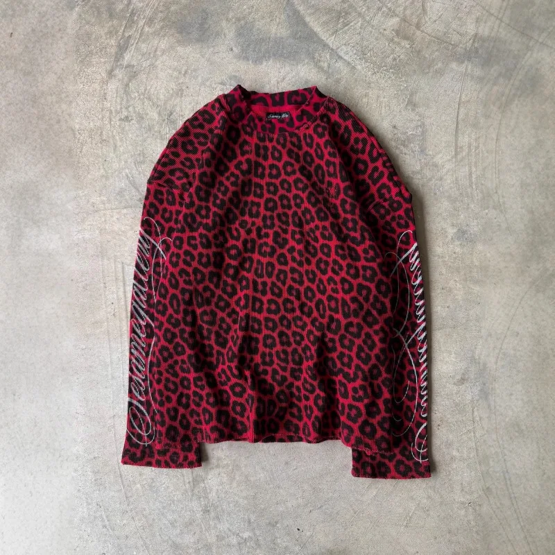 New American Letter Printed Round Neck Long Sleeved Men's High Street Fashion Brand Casual Long Sleeved Y2k