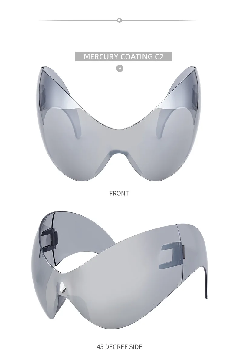 Y2k Sport Sonnenbrille Frauen Luxusmarke Trend Punk Sonnenbrille für Männer Retro 2000's Wrap Around Sonnenbrille futuristische Sonnenbrillen – Detail 19