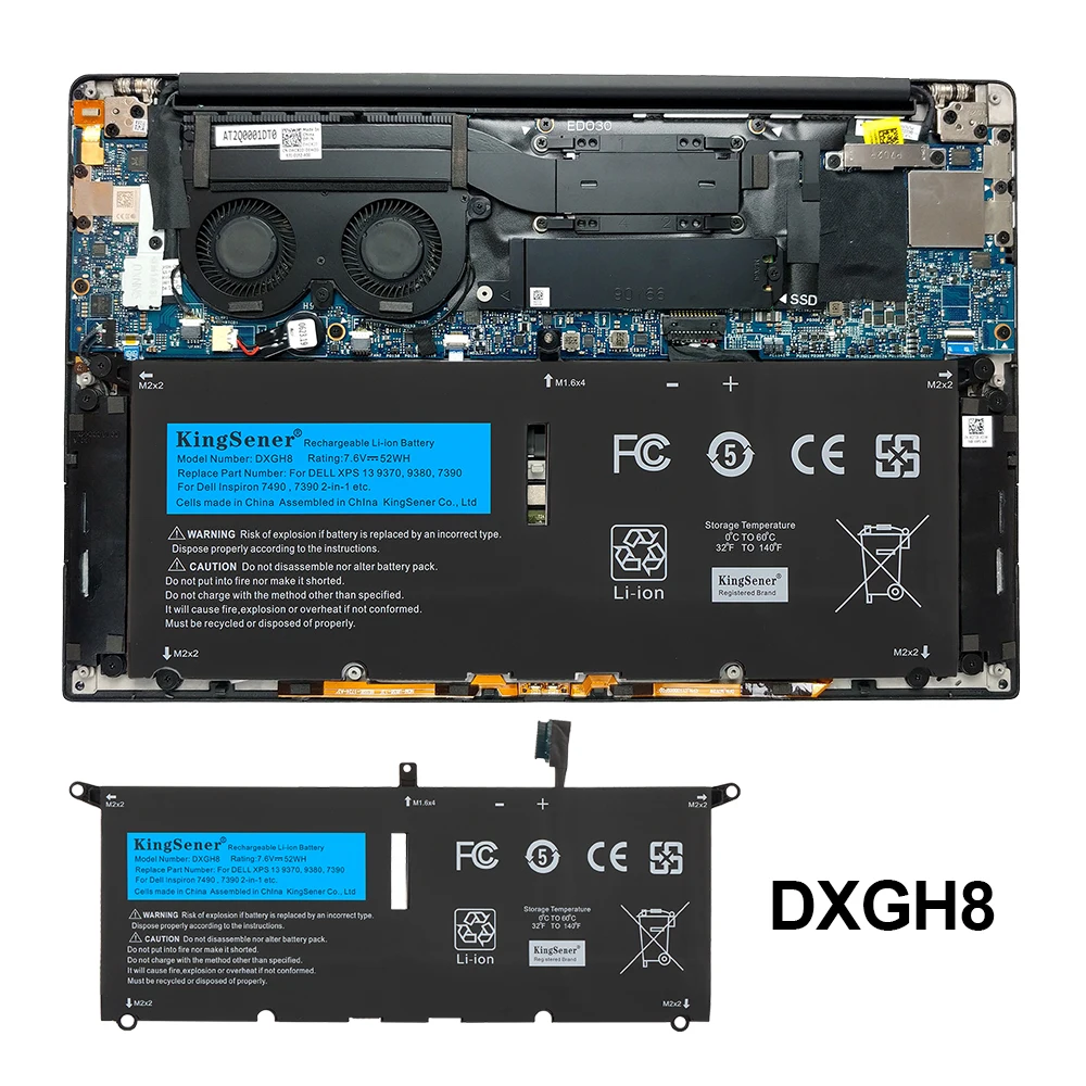 KingSener DXGH8 Laptop-Akku für DELL XPS 13 9380 9370 7390, für DELL Inspiron 7390 2-in-1 7490, G8VCF, H754V, 0H754V, P82G. – Detail 5