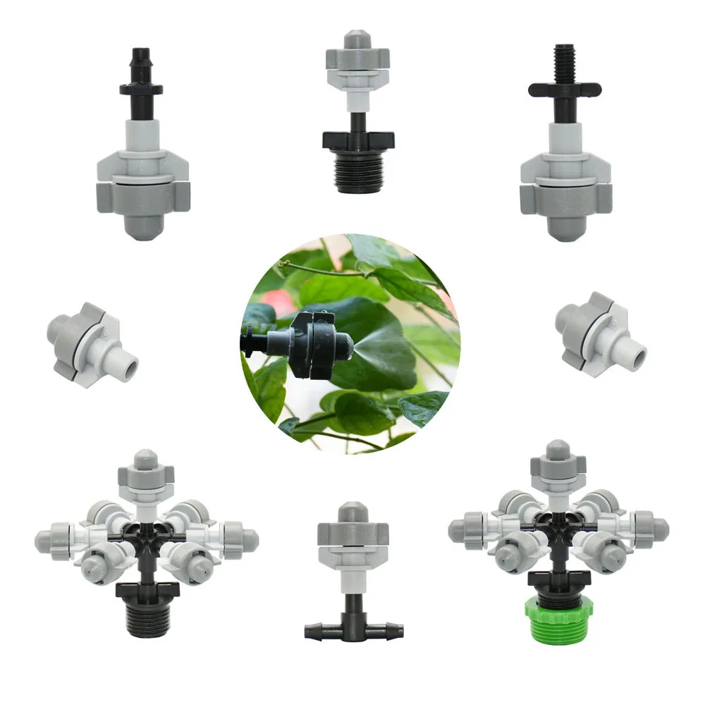1-10pcs Grey 6mm Mist Nozzle Watering Sprayer Mist Atomizing Sprinkler Garden Irrigation System 1/4