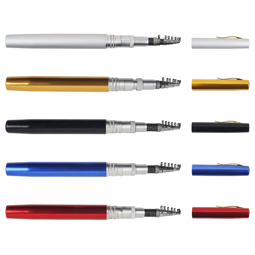 Mini Vara De Pesca Portátil, Varas Telescópicas, Pequena Girando Pólo De Pesca, Pequena Vara De Pesca Dobrável, Inverno, 1m, 1.6m, 2Pcs