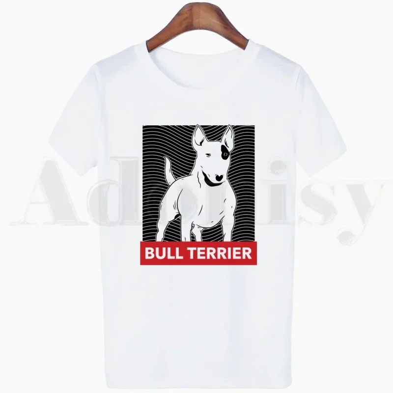 Bull Terrier Dog Pet Design Funny T Shirts Women's T-shirt Short Sleeve Female Tops Tees Harajuku  Vintage