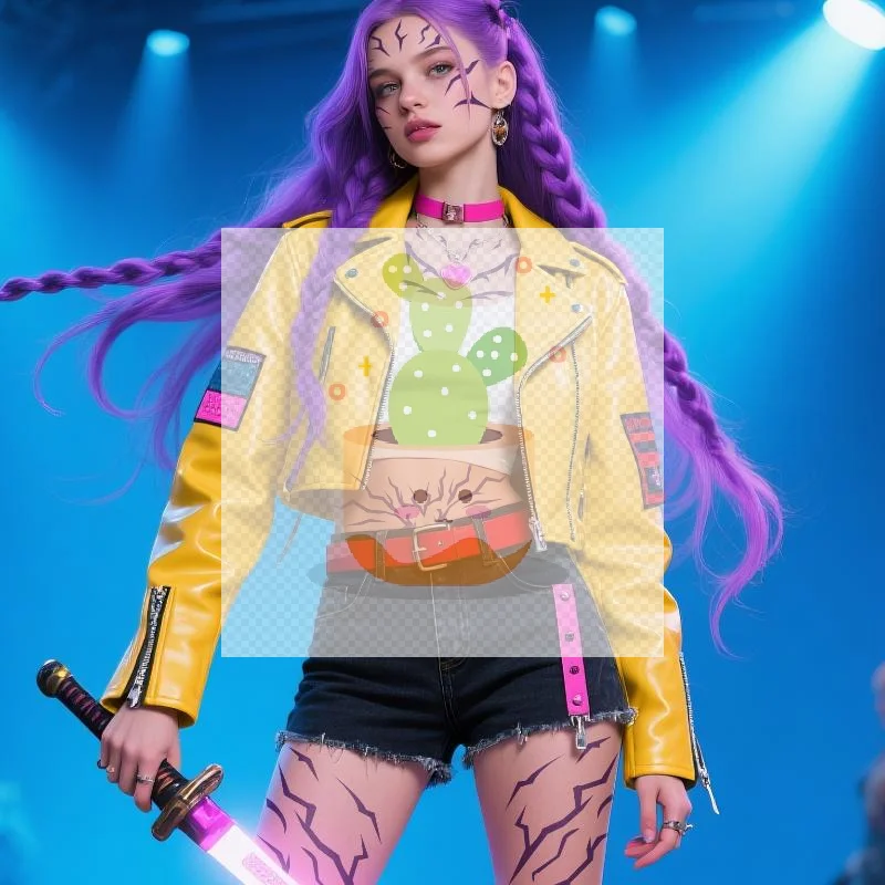 شيطان الصيادين رومي جينو ملصقات الوشم المؤقت أنيمي تأثيري هالوين المرحلة البرق ماكياج الوجه ديكور ملصقات