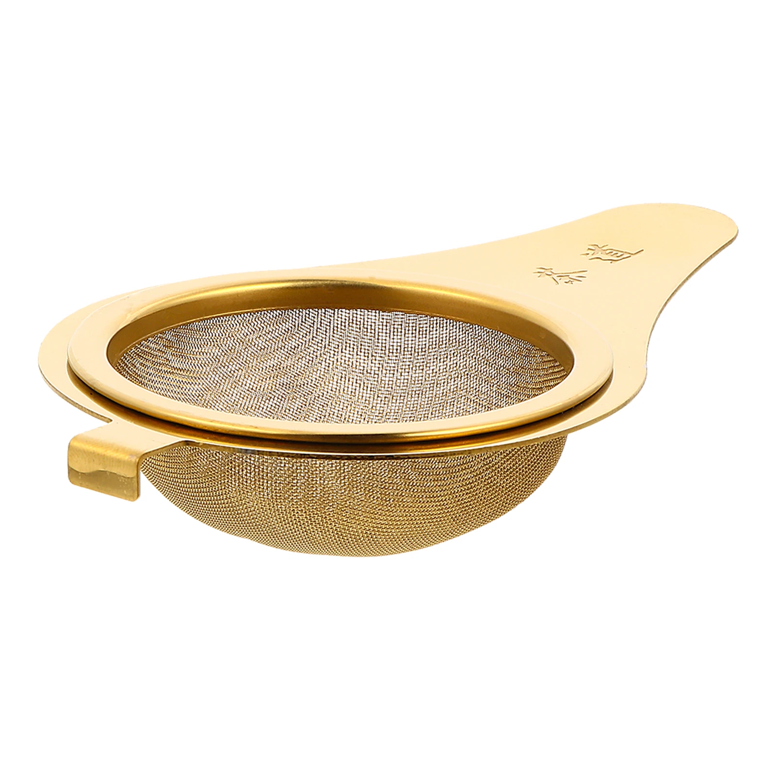 

1pc Stainless Steel Strainer Fine Mesh Leak Proof Golden Color Loose Leaf Tea Metal Tea Infuser Filter Kitchen Bar Accessories