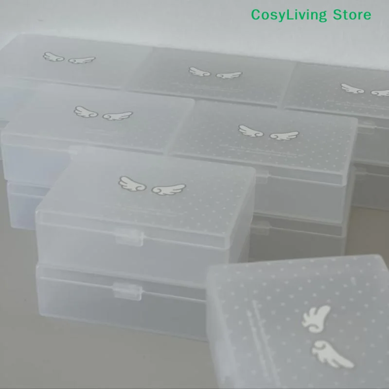 [CL]1Pcs Frosted Casual Korean Photocard Storage Box Star Polka Dot Wings Desktop Dustproof Case For Stickers Holder[CL]