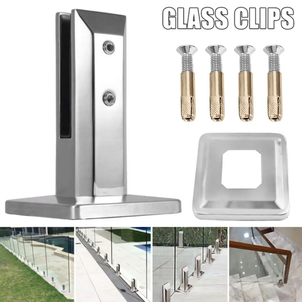 

Hardware Balustrade Railing Floor Stand Pool glass Clip Railing Accessories Guardrail Bracket Glass Clamp