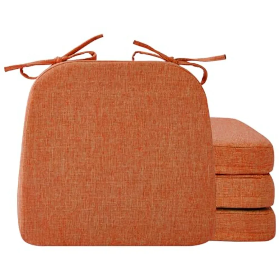 

Chair Cushions for Dining Chairs 2" Thick Seat Cushions for Kitchen Chairs D-Shaped Chair Pads with Washable Cover Ties and Non