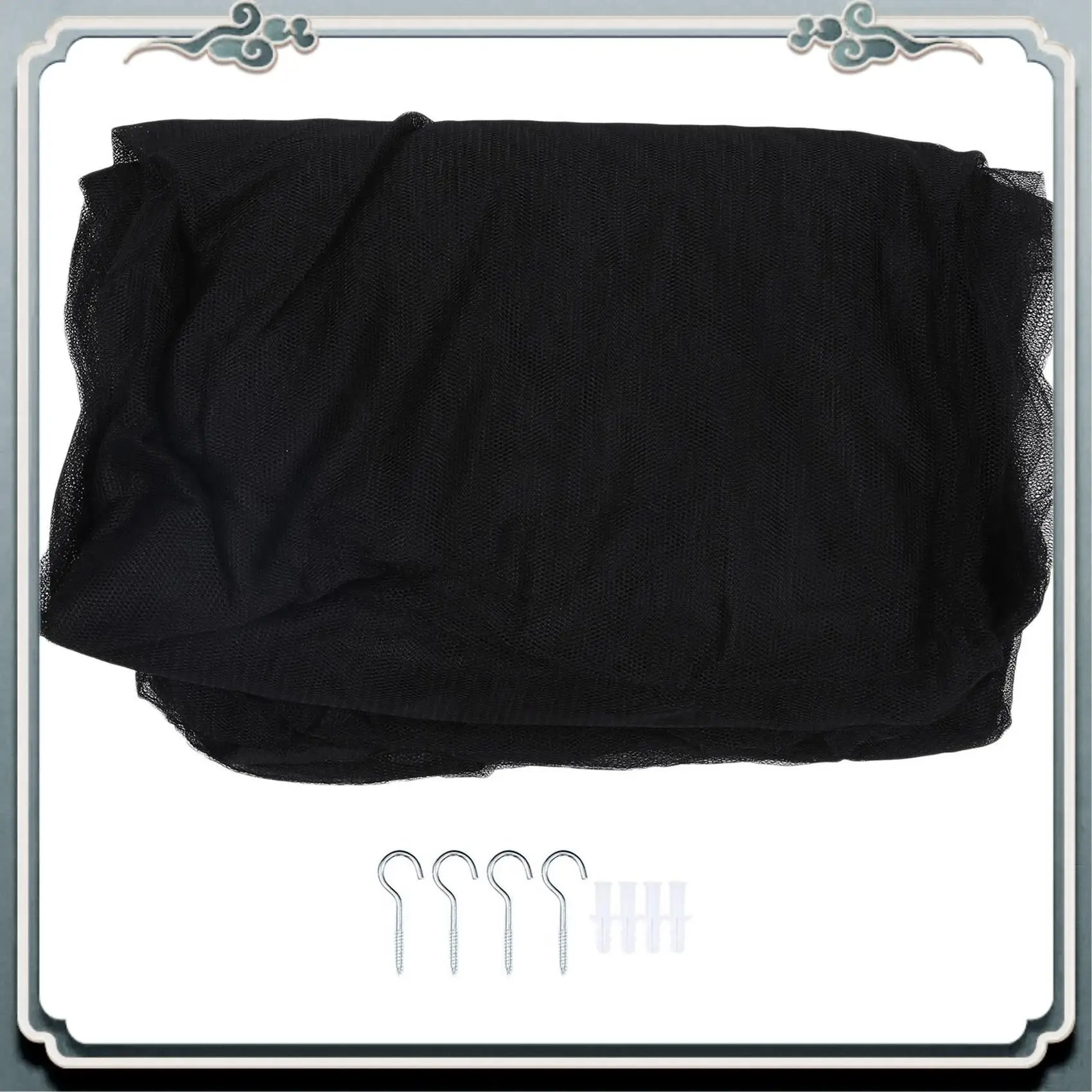 Durable 2X 4 esquinas mosquitera con dosel para cama tamaño Queen/King 190X210x240cm (negro)