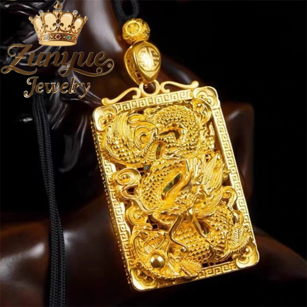 

High - End Sand Gold Dragon Roaming The World Pendant Powerful Pendant Made Fashion Jewelry Exquisite Charms Best Selling Elegan