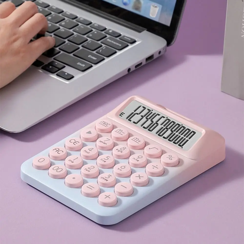 

creative Solar Desktop Calculator High-value Candy Color Finance Calculator Practical Anti-slip Pad 12 Digits Calculator