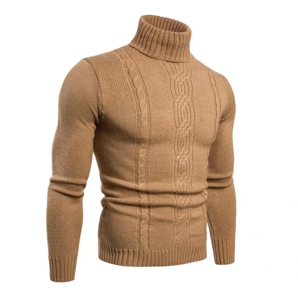 Slim Men Anti-wrinkle Skinny Knitted Sweater Simple Casual Sweater Men Soft Warm Comfortable Casual Sweater for Work