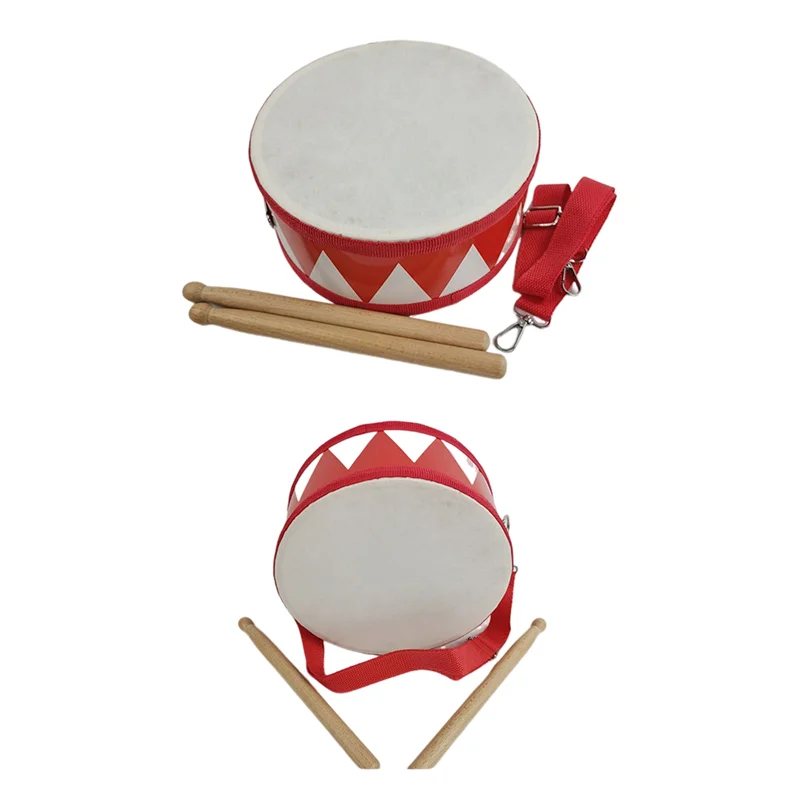 ABJM-Drum Snare Kids Percussion Toys Children Instrument Children Hand Wooden 8Inch Rhythm Sense Instrument Set Durable