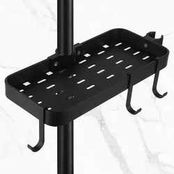 Black Aluminum Shower Storage Holder Rack Organizer Bathroom Shelf Shampoo Tray Stand No Drilling Floating Shelf