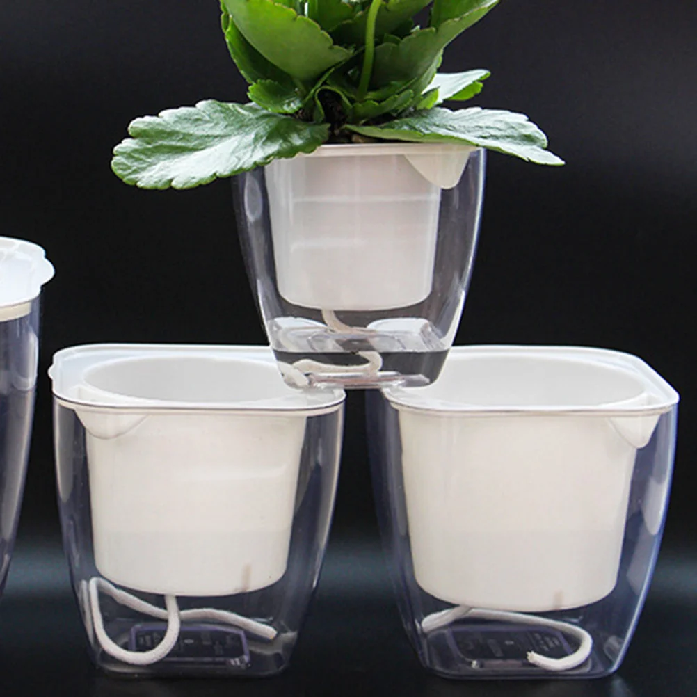 

Plant Pot Flower Indoor Flowerpot Self-watering Planter Unique Fully Transparent