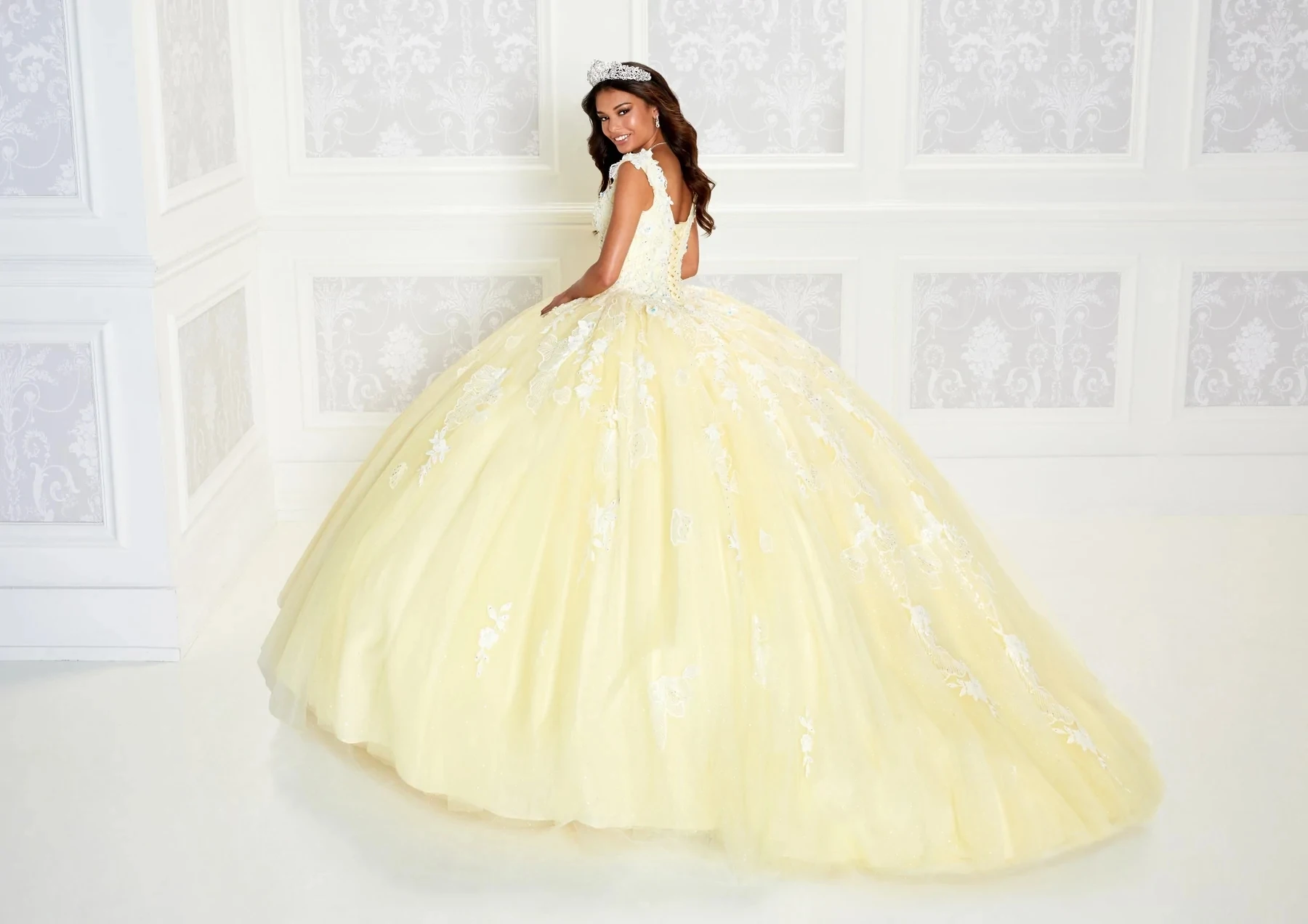 Vestidos amarillos de quinceañera, Charro, vestido de baile, Mangas de casquillo, apliques de tul, dulces, cubanos, 15 años