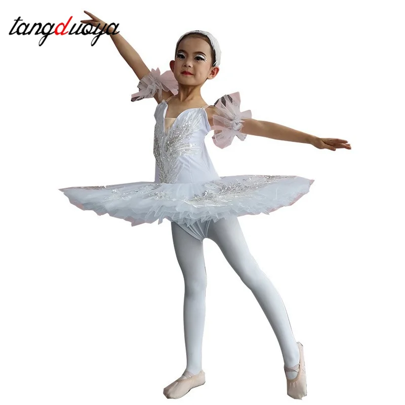 

Классический профессиональный балетный костюм для взрослых и детей, милый и милый блинный балетный костюм с рюшами, вечерние танцевальные костюмы, балетное платье для девочек и женщин