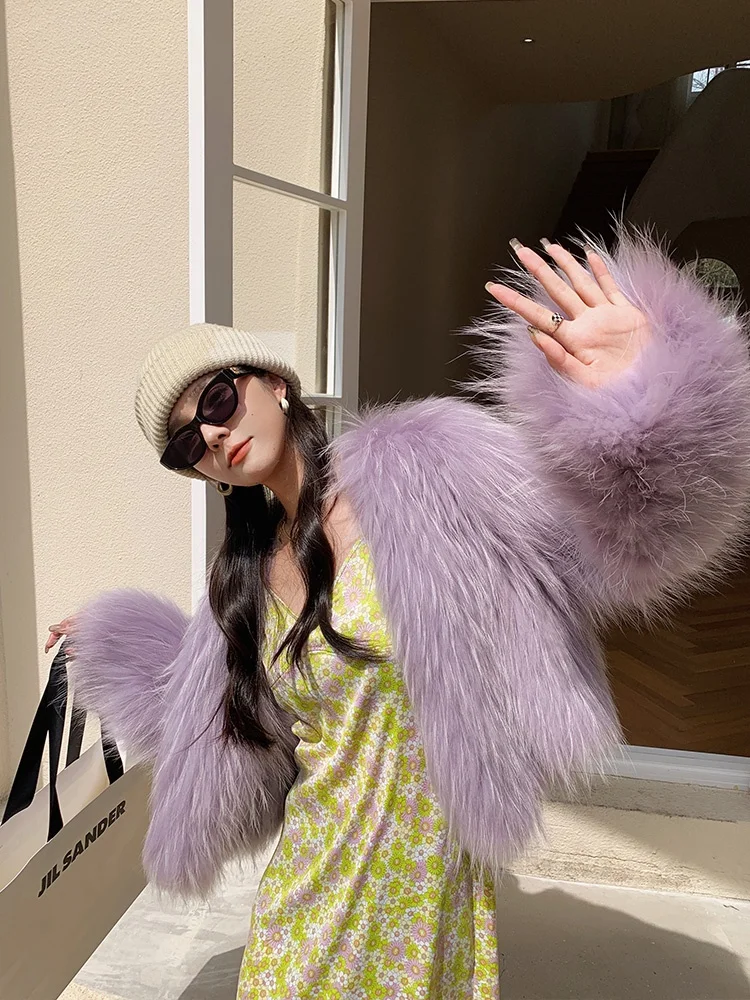 

Sweet Temptation Double-Sided Weave Fur Coat Women's ort Sle Winter New Arrival Warm Cotton Lined Korean Version