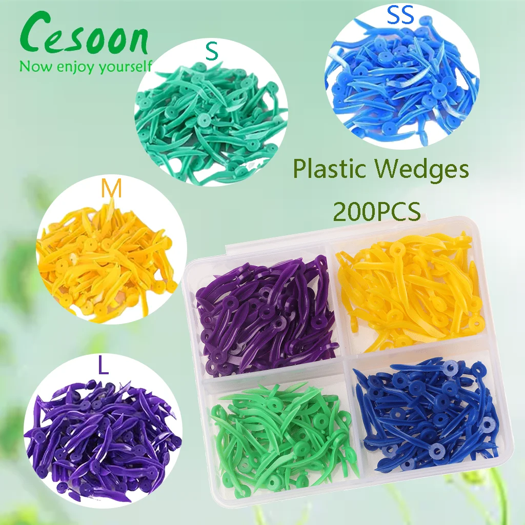 200Pcs Dental Tooth Gap Wedge Disposable Plastic Wedges With End Circular Holes  L/M/S/SS 4 Sizes Dentist Accessories Oral Tools