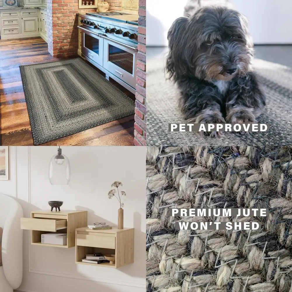 

Джутовые коврики ручной работы, 2x3 фута, маленький прямоугольник, примитивный стиль, идеально подходят для декора ванной комнаты и входа