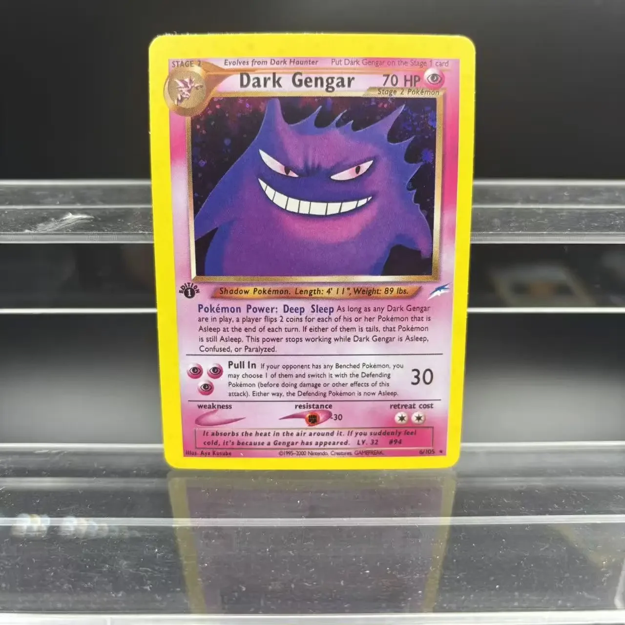 بطاقات جمع PTCG الطبعة الأولى Dark Gengar Espeon DIY EN بطاقة واحدة ذاتية الصنع لعبة كلاسيكية لعبة هدية بطاقة أنيمي