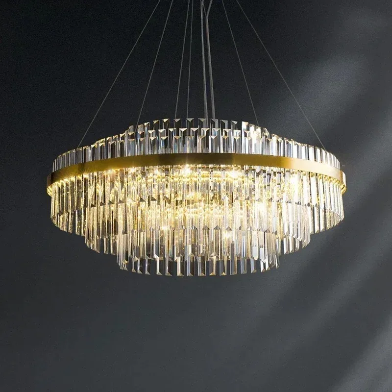 

Luxury LED Crystal Chandelier Restaurant Villa Modern Minimalist Home Decoration Ceiling Light Indoor Lighting Fixtures