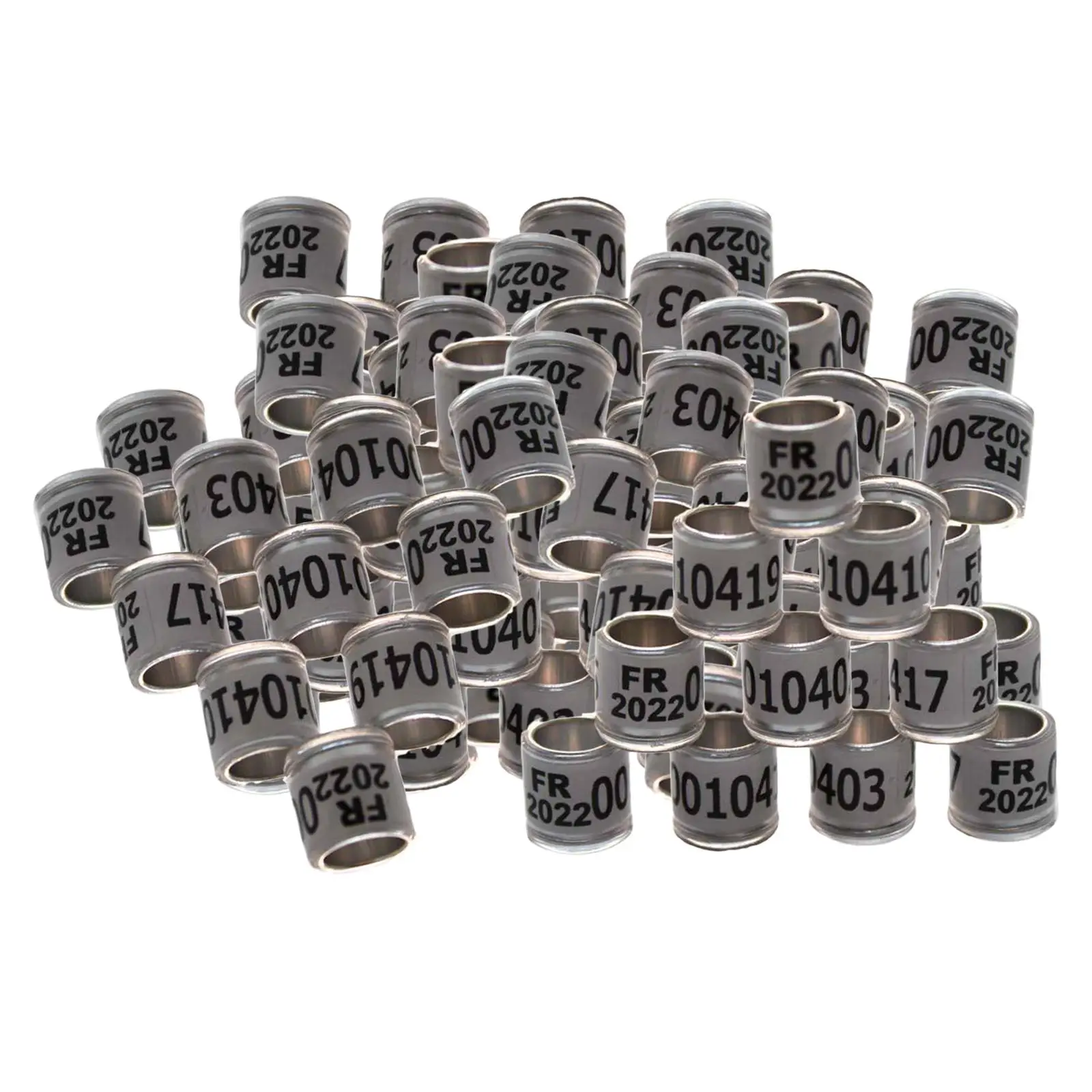 100x 2022 Year Racing Pigeon Foot Rings Bands 8mm With Number Letter, Bright Colors