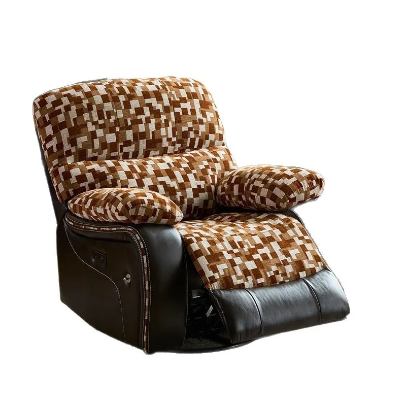 Medieval electric single sofa, living room small apartment leather fabric multi-functional sofa rocking chair