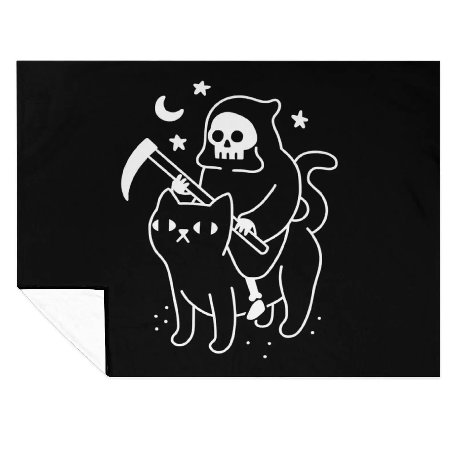

Death Rides A Black Cat Throw Blanket christmas gifts Luxury Designer Plaid on the sofa Blankets Sofas Of Decoration Blankets