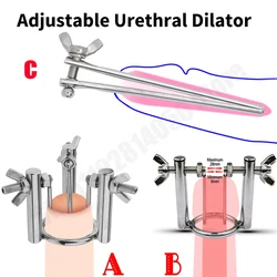 Stainless Steel Adjustable Urethral Dilator Catheter Sounding Male Penis Plug Stimulator/Expander/Urethra Lock Men Gay 18+Sextoy